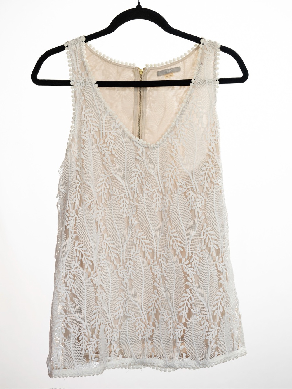 Tart Cream Lace Overlay Sleeveless Tank